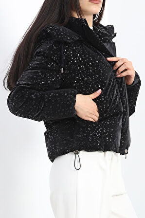 Buyers Butik Damla Görünümlü Şişme Mont Siyah - 8144.1316.