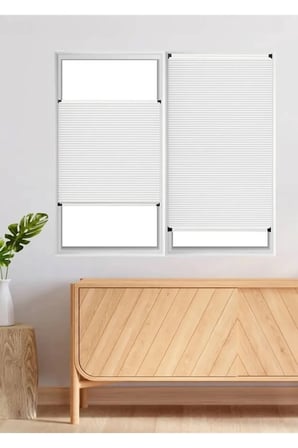 Beyaz Plise Perde Katlanır Cam Balkon Perdesi - Ofis Perdesi - Mutfak Perdesi