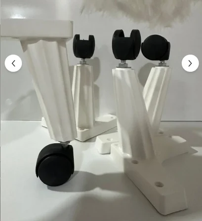 Tekerlekli Sehpa Masa Ayağı,akıllı Sehpa Ayağı, Sihirli Sehpa Ayağı Beyaz 4 Adet 360 Derece 20 Cm