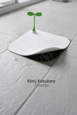 Beyaz Dekoratif Kare Koku Önleyici Lavabo Gider Kapatıcı Dekoratif Banyo Küvet Gider Tıkacı 13,3 cm