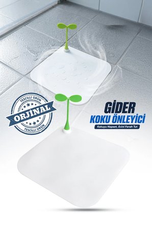 Beyaz Dekoratif Kare Koku Önleyici Lavabo Gider Kapatıcı Dekoratif Banyo Küvet Gider Tıkacı 13,3 cm