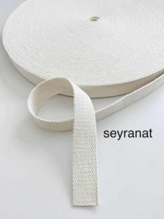 Beyaz Renk Şerit Kolon Dar Dokuma 3 cm 3 Metre Çanta Askısı Sapı