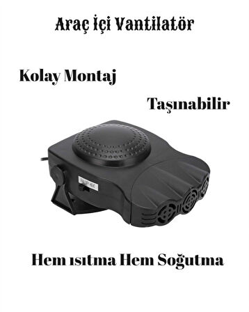 Araç Vantilatörü 3’ü 1 Arada Araç İçi Isıtıcı ve Fan