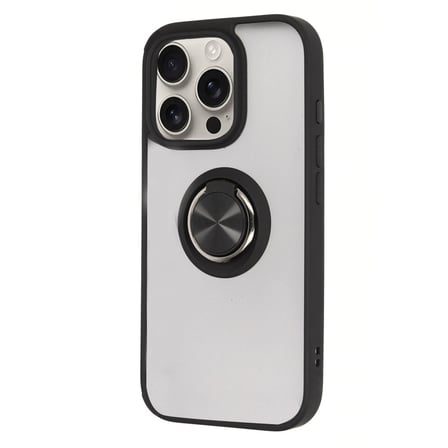 iPhone 16 Pro Max Kılıf Montreal Yüzüklü Silikon Kapak - Siyah bzsxx