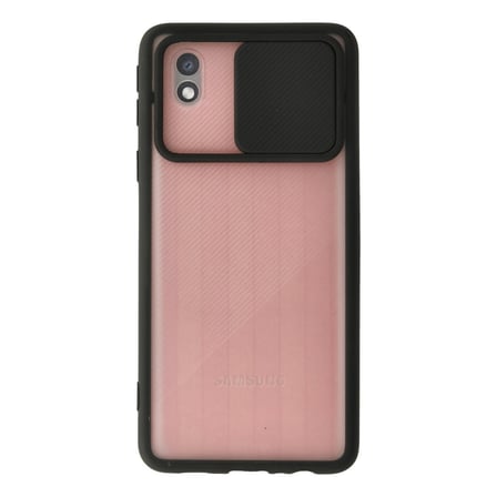 Galaxy A01 Core Kılıf Palm Buzlu Kamera Sürgülü Silikon - Siyah bzsxx