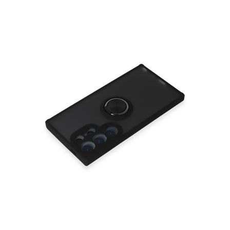 Galaxy S24 Ultra Kılıf Montreal Yüzüklü Silikon Kapak - Siyah bzsxx