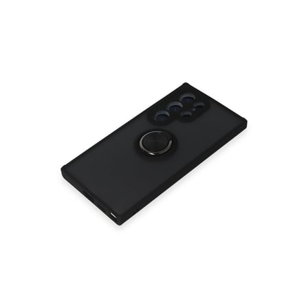 Galaxy S24 Ultra Kılıf Montreal Yüzüklü Silikon Kapak - Siyah bzsxx