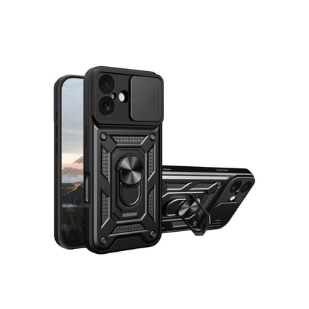 iPhone 17 Pars Lens Yüzüklü Silikon - Siyah bzsxx