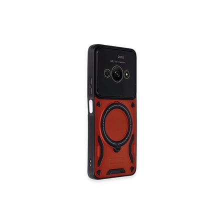 Poco C61 Kılıf Joy Lens Standlı Kapak - Kırmızı bzsxx
