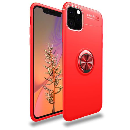 iPhone 11 Pro Kılıf Range Yüzüklü Silikon - Kırmızı bzsxx