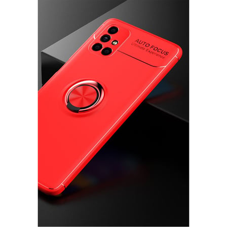 Galaxy M51 Kılıf Range Yüzüklü Silikon - Kırmızı bzsxx