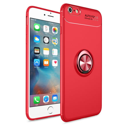 iPhone 6 Kılıf Range Yüzüklü Silikon - Kırmızı bzsxx