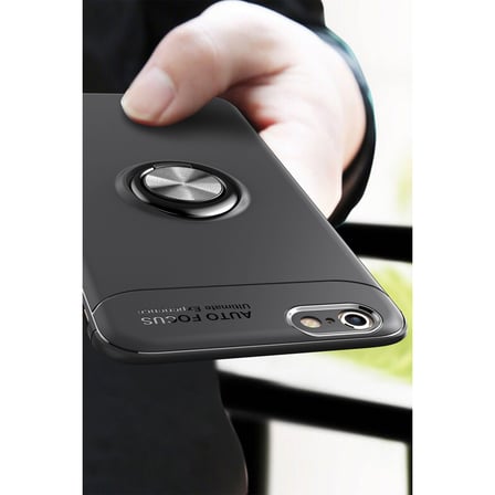 iPhone 6 Kılıf Range Yüzüklü Silikon - Kırmızı bzsxx