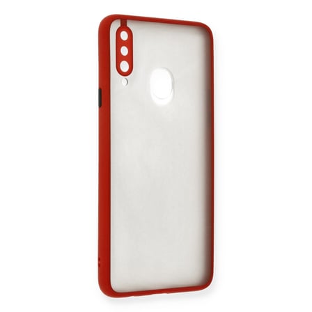 Galaxy A20S Kılıf Montreal Silikon Kapak - Kırmızı bzsxx