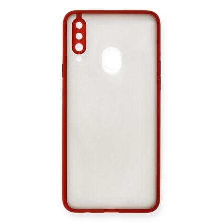 Galaxy A20S Kılıf Montreal Silikon Kapak - Kırmızı bzsxx