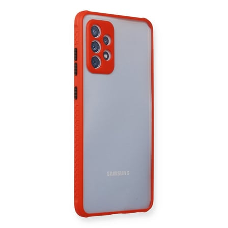 Galaxy A72 Kılıf Miami Şeffaf Silikon - Kırmızı bzsxx