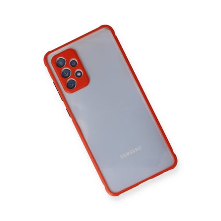 Galaxy A72 Kılıf Miami Şeffaf Silikon - Kırmızı bzsxx