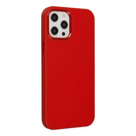 iPhone 12 Pro Max Kılıf Asya Deri Silikon - Kırmızı bzsxx