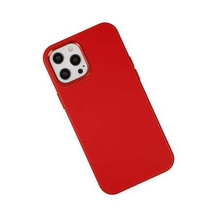 iPhone 12 Pro Max Kılıf Asya Deri Silikon - Kırmızı bzsxx