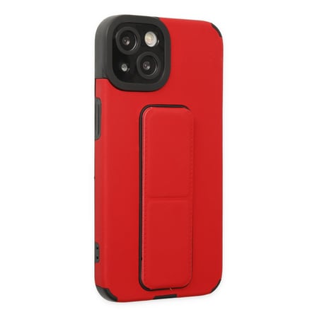 iPhone 14 Plus Kılıf Mega Standlı Silikon - Kırmızı bzsxx