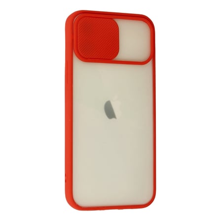 iPhone 12 Kılıf Palm Buzlu Kamera Sürgülü Silikon - Kırmızı bzsxx