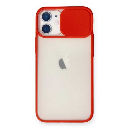 iPhone 11 Kılıf Palm Buzlu Kamera Sürgülü Silikon - Kırmızı bzsxx