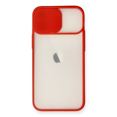 iPhone 11 Kılıf Palm Buzlu Kamera Sürgülü Silikon - Kırmızı bzsxx