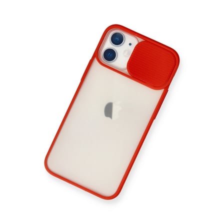 iPhone 11 Kılıf Palm Buzlu Kamera Sürgülü Silikon - Kırmızı bzsxx