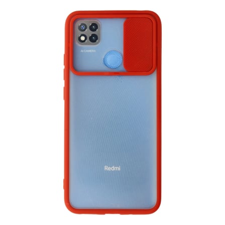 Redmi 9C Kılıf Palm Buzlu Kamera Sürgülü Silikon - Kırmızı bzsxx