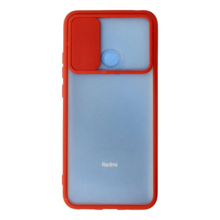 Redmi 9C Kılıf Palm Buzlu Kamera Sürgülü Silikon - Kırmızı bzsxx
