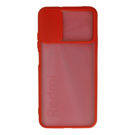 Redmi 9T Kılıf Palm Buzlu Kamera Sürgülü Silikon - Kırmızı bzsxx