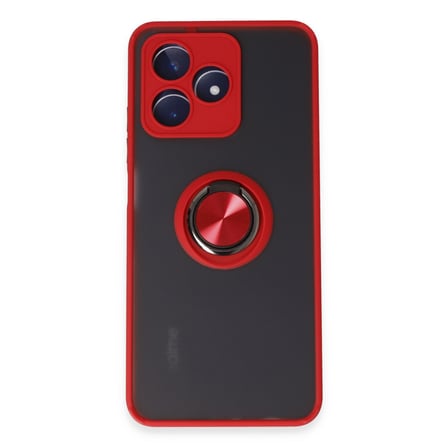 Realme C53 Kılıf Montreal Yüzüklü Silikon Kapak - Kırmızı bzsxx