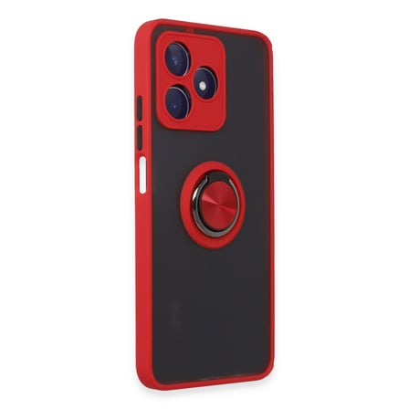 Realme C53 Kılıf Montreal Yüzüklü Silikon Kapak - Kırmızı bzsxx
