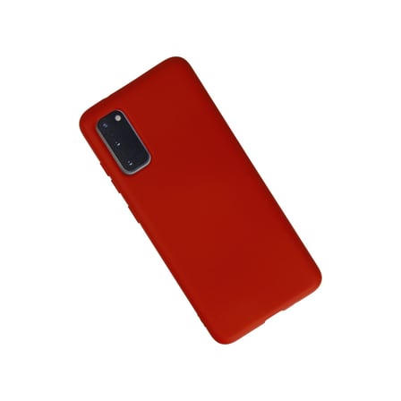 Galaxy S20 Kılıf Nano içi Kadife Silikon - Kırmızı bzsxx