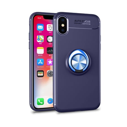 iPhone XS Max Kılıf Range Yüzüklü Silikon - Mavi bzsxx