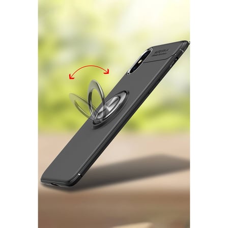 iPhone XS Max Kılıf Range Yüzüklü Silikon - Mavi bzsxx