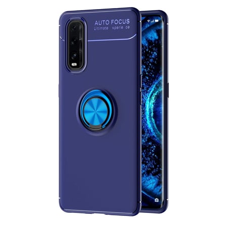 Find X2 Kılıf Range Yüzüklü Silikon - Mavi bzsxx
