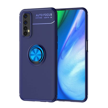 Realme 7 Kılıf Range Yüzüklü Silikon - Mavi bzsxx