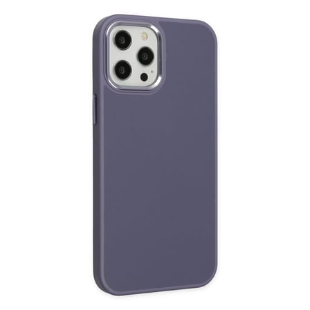 iPhone 12 Pro Max Kılıf Asya Deri Silikon - Mor bzsxx