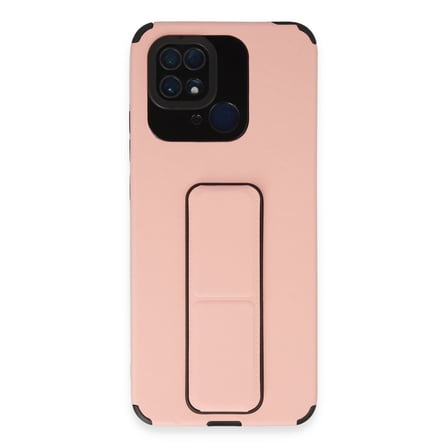 Redmi 10C Kılıf Mega Standlı Silikon - Pudra bzsxx