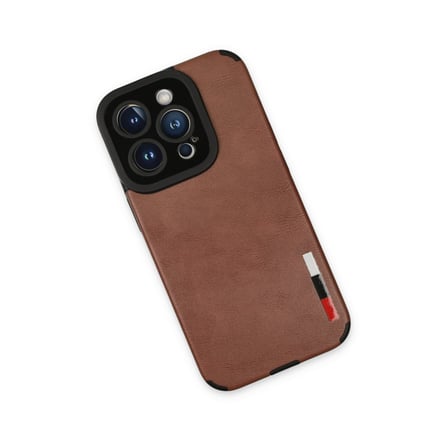 iPhone 14 Pro Max Kılıf Loop Deri Silikon - Kahverengi bzsxx