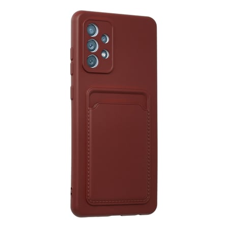 Galaxy A72 Kılıf Kelvin Kartvizitli Silikon - Bordo bzsxx