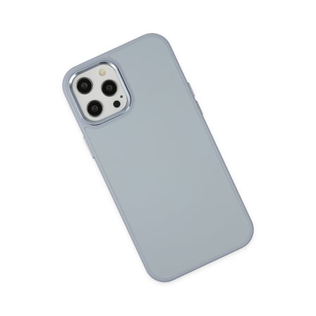 iPhone 12 Pro Max Kılıf Asya Deri Silikon - Sierra Blue bzsxx