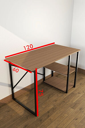 Metal Raflı Çalışma Masası