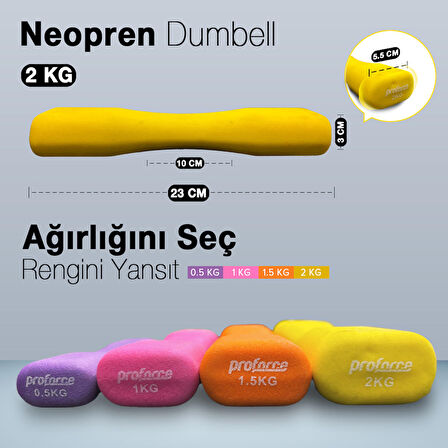 PROFORCE NEOPRENE DUMBEL 2 Kg -Tek Adet NDB2