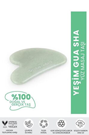 Bade Natural Yeşim Gua Sha %100 Doğal ve Gerçek Yüz Masaj Taşı