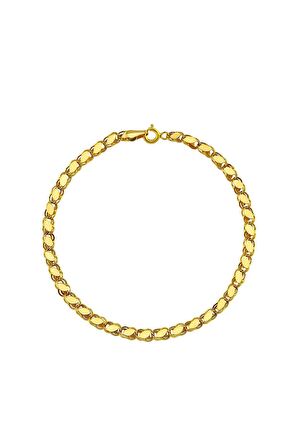 14 Ayar Altın Pullu Parlak Halep Bileklik Sarı 4 Mm