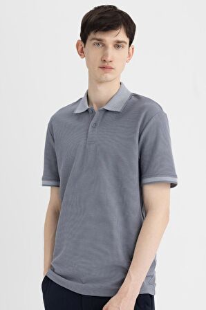 DeFacto New Regular Fit Waffle Kısa Kollu Basic Düz Polo Tişört B4508AX24SPGR433