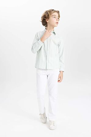 DeFacto Erkek Çocuk Polo Yaka Oxford Uzun Kollu Gömlek B7127A824SMGN1169
