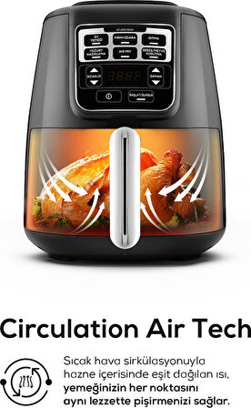 Karaca Air Pro Cook Xl 2 In 1 Konuşan Airfryer Fritöz Black Chrome 4 Kişilik